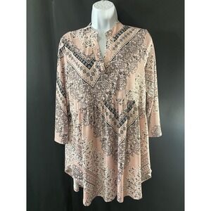 Vintage Simply Obsessed Womens Tunic Shirt Size Large Bandanna Print Country Gal